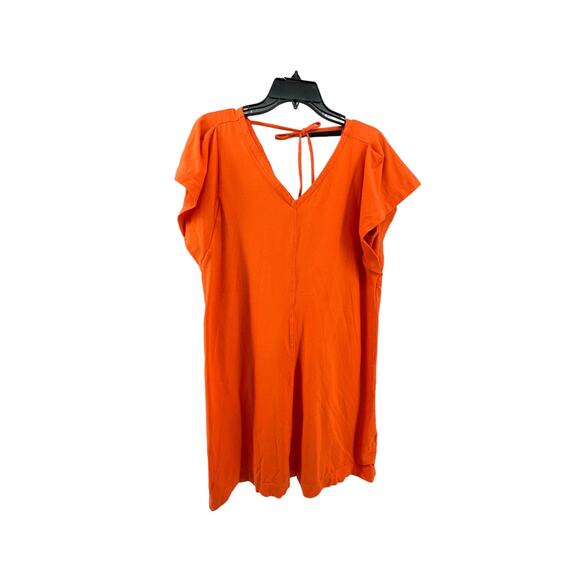Free Assembly Orange Short Sleeve Tie Back Blouse Women's Size Medium - Picture 3 of 8